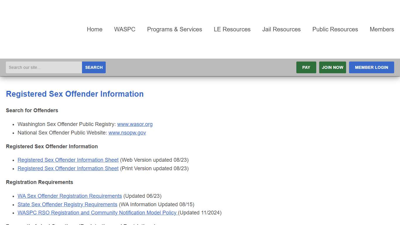 Sex Offender Information